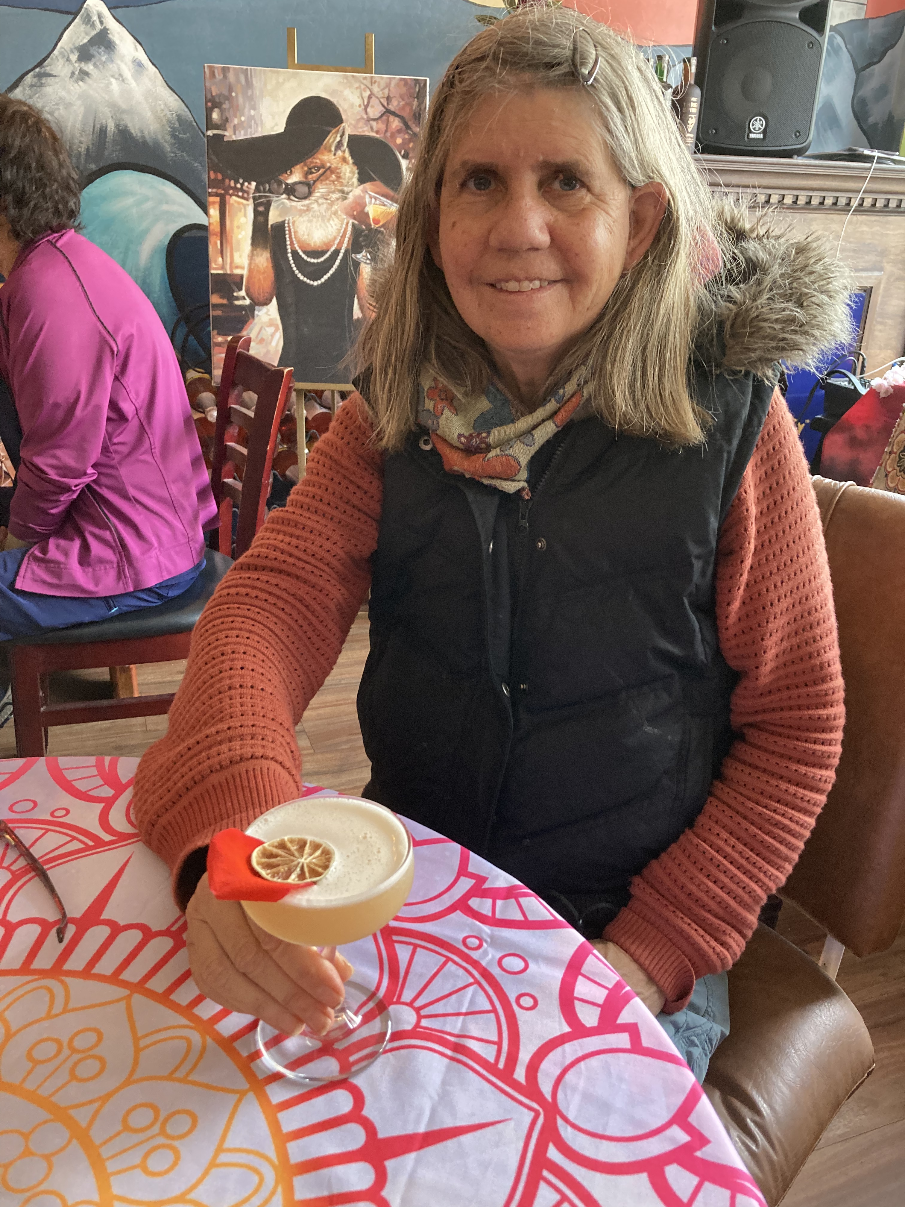 Me enjoying non- alcoholic Mezcal Madre at Ocean Beach cafe